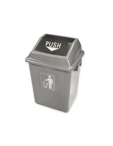 Papelera Contenedor Q-Connect Plastico Con Tapa De Balancin 40 Litros Gris 410X280X610 Mm
