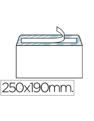 Sobre Liderpapel N.13 Blanco Cuarto Prolongado 190X250Mm Tira De Silicona Caja De 250 Unidades