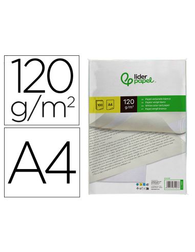 Papel Verjurado Liderpapel A4 120G/M2 Blanco Paquete De 100 Hojas