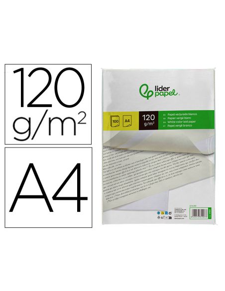 Papel Verjurado Liderpapel A4 120G/M2 Blanco Paquete De 100 Hojas