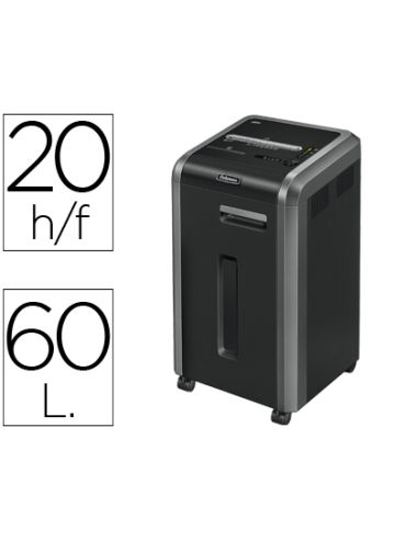 Destructora De Documentos Fellowes 225Ci Capacidad De Corte 24 H Destruye Grapas Clips Cd Y Tarjetas 60 Litros