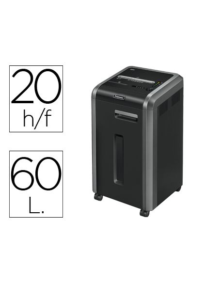 Destructora De Documentos Fellowes 225Ci Capacidad De Corte 24 H Destruye Grapas Clips Cd Y Tarjetas 60 Litros