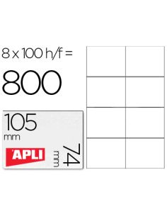 Etiqueta Adhesiva Apli 1279 Tamaño 105X74 Mm Para Fotocopiadora Laser Ink-Jet Caja Con 100 Hojas Din A4