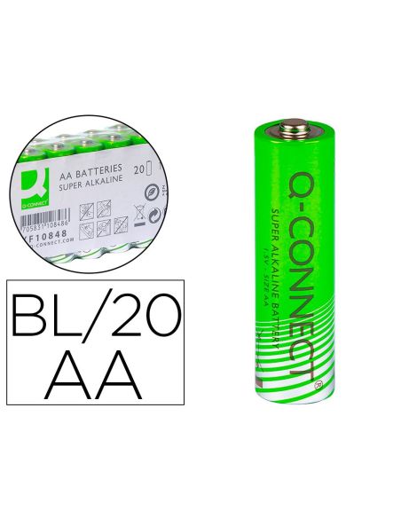 Pila Q-Connect Alcalina Aa Paquete Con 20 Unidades