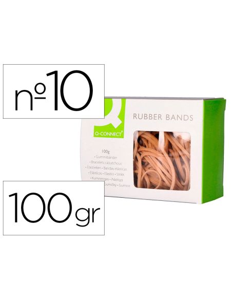 Gomillas elasticas q-connect 100 gr numero 10 100 x 2 mm