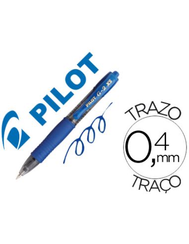 Boligrafo Pilot G-2 Pixie Azul Tinta Gel Retractil Sujecion De Caucho