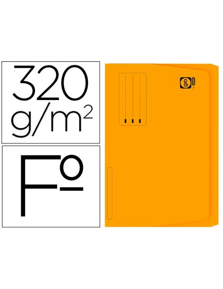 Subcarpeta Cartulina Gio Folio Pocket Naranja Con Bolsa Y Solapa 320G/M2