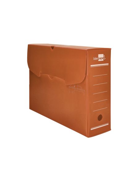 Caja Archivo Definitivo Plastico Liderpapel Lomo 100 Mm Marron 360X100X260 Mm