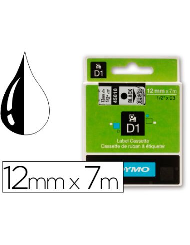 Cinta Dymo Negro Transparente 12Mm X7 Mt D1