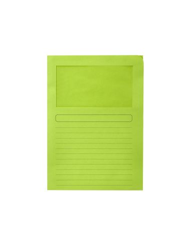 Subcarpeta Cartulina Q-Connect Din A4 Verde Con Ventana Transparente 120 Gr