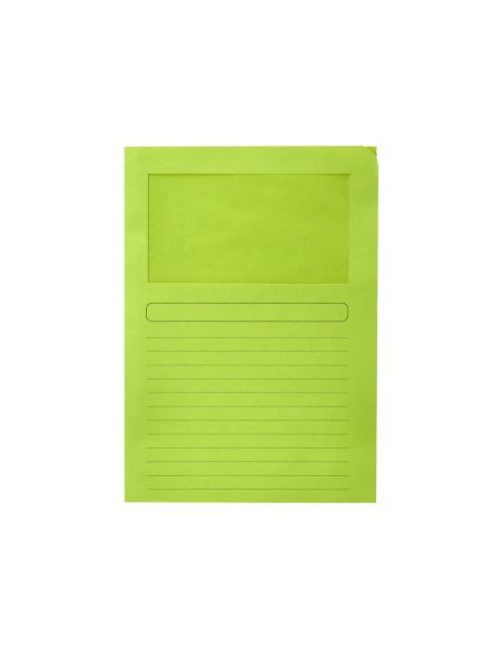 Subcarpeta Cartulina Q-Connect Din A4 Verde Con Ventana Transparente 120 Gr