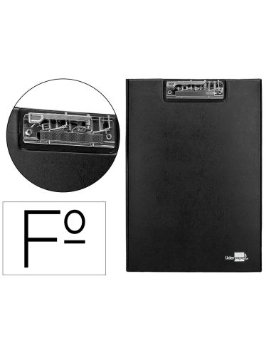 Carpeta Liderpapel Miniclip Superior Folio Plastico Negro