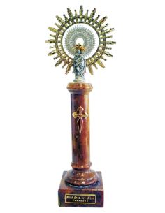 Virgen Del Pilar Metal/Alabastro Marron 18,5Cm