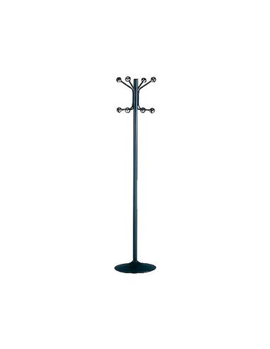 Perchero Metalico Pie 8 Colgadores Color Negro 177X38 Cm