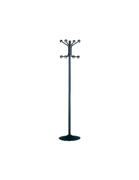 Perchero Metalico Pie 8 Colgadores Color Negro 177X38 Cm
