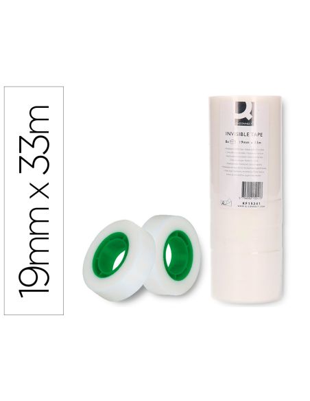 Cinta Adhesiva Q-Connect Invisible 33 Mt X 19 Mm Pack De 8 Unidades