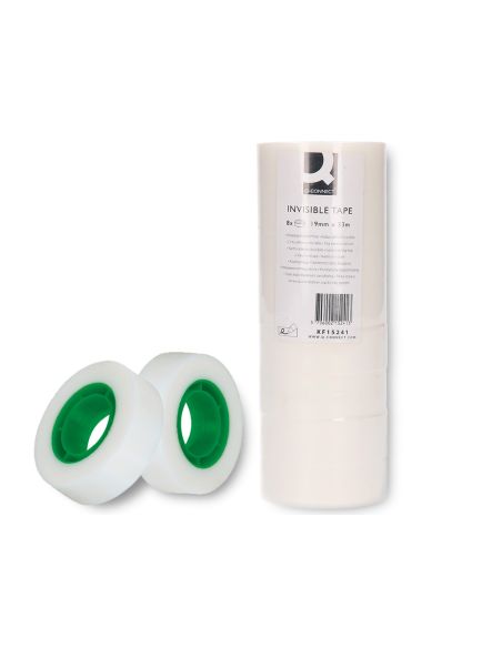 Cinta Adhesiva Q-Connect Invisible 33 Mt X 19 Mm Pack De 8 Unidades