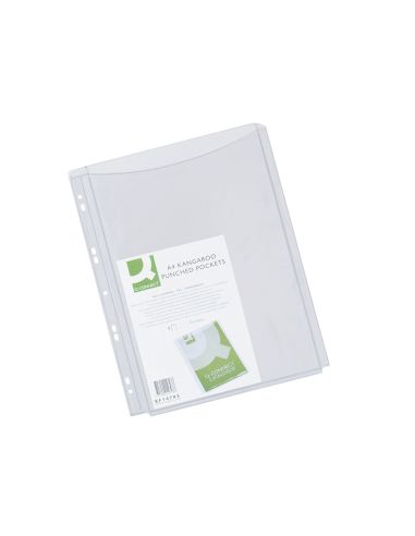 Funda Multitaladro Q-Connect Con Fuelle Din A4 Pvc 180 Mc Bolsa De 5 Unidades