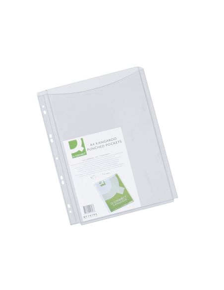 Funda Multitaladro Q-Connect Con Fuelle Din A4 Pvc 180 Mc Bolsa De 5 Unidades