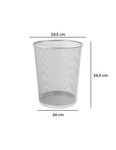 Papelera Metalica Q-Connect Gris Rejilla 295X345Mm 2