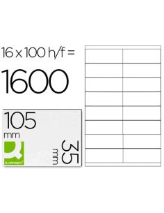 Etiqueta Adhesiva Q-Connect Kf10653 Tamaño 105X35 Mm Fotocopiadora Laser -Ink-Jet Caja Con 100 Hojas Din A4
