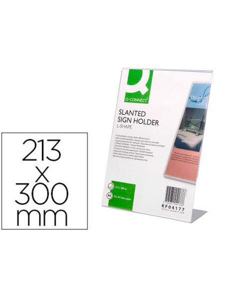 Expositor Sobremesa Q-Connect Con Forma De L Metacrilato Tamaño 213X300 Mm