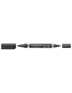 Rotulador Negro  Staedtler Lumocolor Permanente Duo 348 Punta F 0,6 Mm Punta M 1,5 Mm 2