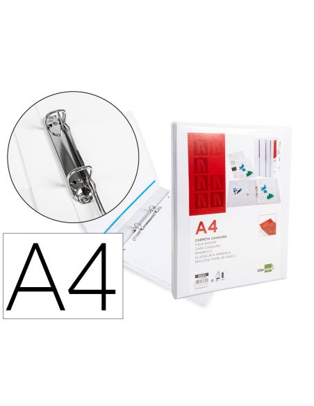 Carpeta Canguro 2 Anillas Mixtas 16Mm Liderpapel A4 Plastico Color Blanco|Libreriasalesiana