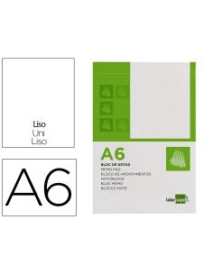 Bloc Notas Liderpapel Liso A6 80 Hojas 60G/M2 Perforado