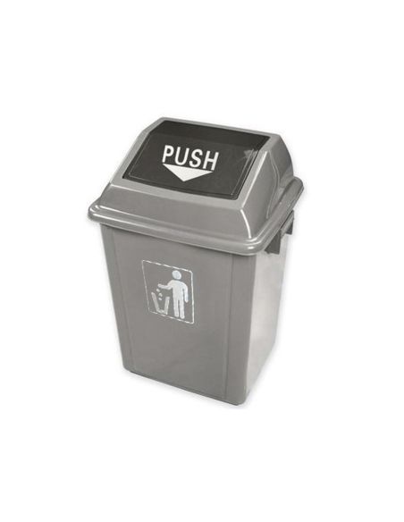Papelera Contenedor Q-Connect Plastico Con Tapa De Balancin 58 Litros Gris 470X330X760 Mm