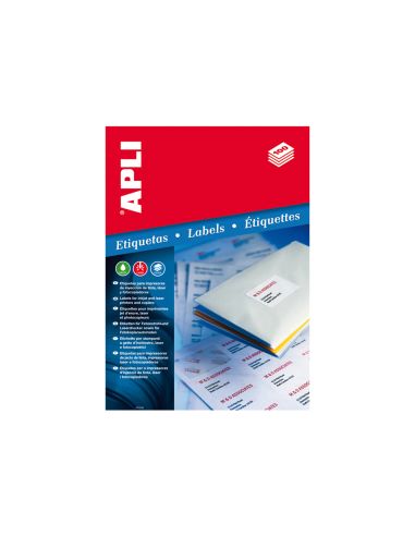 Etiqueta Adhesiva Apli 1278 Tamaño 105X57 Mm Para Fotocopiadora Laser Ink-Jet Caja Con 100 Hojas Din A4
