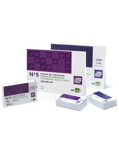 Ficha Liderpapel Lisa Nº3 100X150Mm 180 Gr Paquete De 100 Unidades