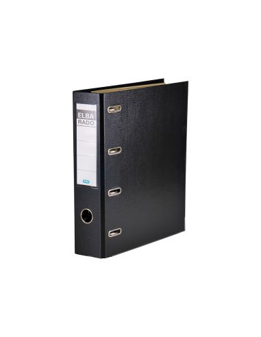 Archivador De Palanca Elba Carton Forrado Din A4 Negro Lomo De 75 Mm Rado Con Doble Mecanismo