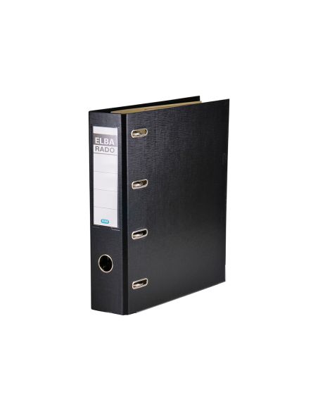 Archivador De Palanca Elba Carton Forrado Din A4 Negro Lomo De 75 Mm Rado Con Doble Mecanismo