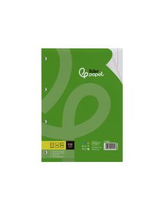 Recambio Liderpapel A4 100 Hojas 100Gr Cuadro 5Mm Con Doble Margen 4 Taladros 2
