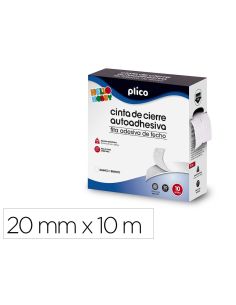 Cinta De Cierre Adhesiva Plico Velcro Blanco 20Mm X 10M
