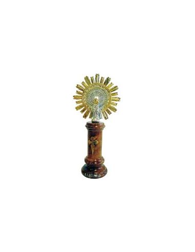 Virgen Del Pilar Metal/Alabastro Marron/Plastico 15Cm