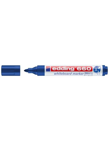 Rotulador Azul Edding Para Pizarra Blanca 660 Punta Redonda 1,5-3 Mm Recargable