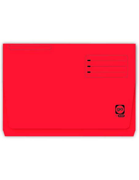 Subcarpeta Cartulina Gio Folio Pocket Rojo Con Bolsa Y Solapa 320G/M2
