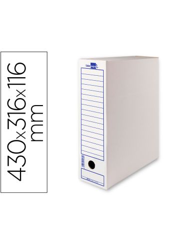 Caja Archivo Definitivo Liderpapel 106 Listados De Ordenador Carton Reciclado 325G/M2 Blanco 430X116X316 Mm