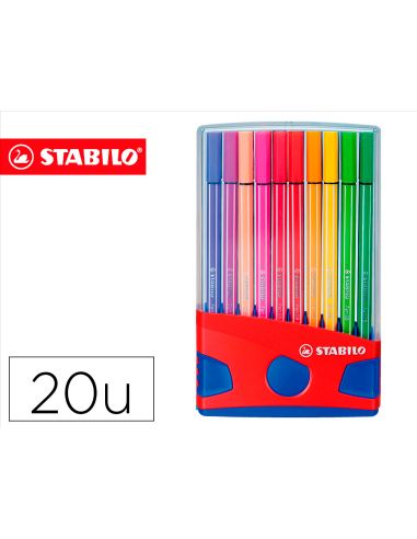 Rotulador Stabilo Punta De Fibra Pen 68 Color Parade Estuche De 20 Unidades Colores Surtidos