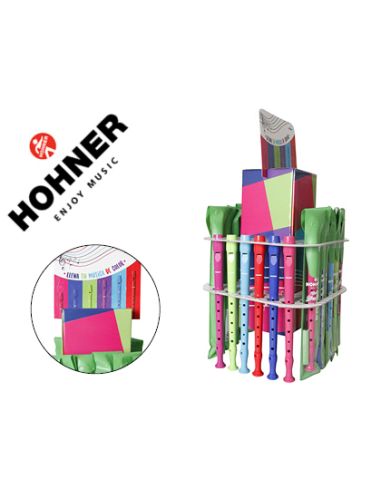 Flauta Hohner Gama Colores Expositor Sobremesa De 36 Unidades Surtidas 6 Por Color 140X140X400 Mm