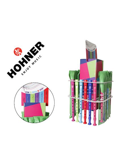 Flauta Hohner Gama Colores Expositor Sobremesa De 36 Unidades Surtidas 6 Por Color 140X140X400 Mm