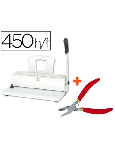 Encuadernadora Para Espiral Q-Connect Perfora 10 Hojas Tamaño A4 Encuaderna Hasta 450 Hojas Paso 5:1