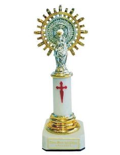 Virgen Del Pilar Metal/Plastico 10,5Cm Blanca