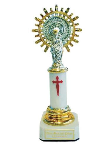 Virgen Del Pilar Metal/Plastico 10,5Cm Blanca