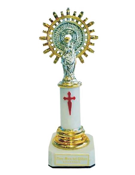Virgen Del Pilar Metal/Plastico 10,5Cm Blanca