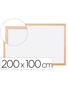 Pizarra Blanca Q-Connect Laminada Marco De Madera 200X100 Cm