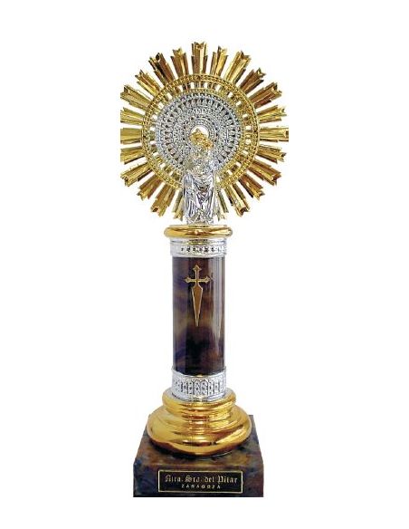 Virgen Del Pilar Metal/Plastico 10,5Cm Marron