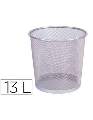 Papelera Metalica Q-Connect Rejilla Plata 265X285 Mm